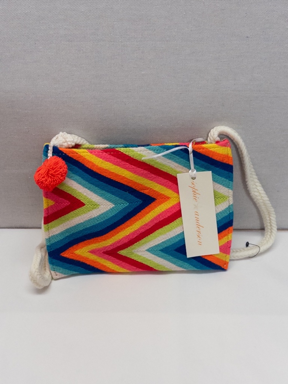 NWT Sophie Anderson Chevron Canvas Shoulder/Crossbody Bag